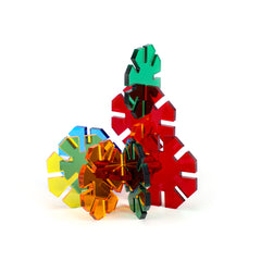Edusense Colorful Acrylic Round Snowflake Building Cubes Blocks Sets
