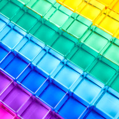 Edusense Translucent Rainbow Acrylic Gem Cubes Blocks