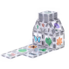 Edusense Clear Magnetic Tile With Flower Stickers