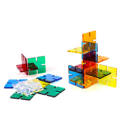 Edusense Colorful Acrylic Square Snowflake Building Cubes Blocks Sets