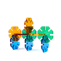 Edusense Colorful Acrylic Round Snowflake Building Cubes Blocks Sets