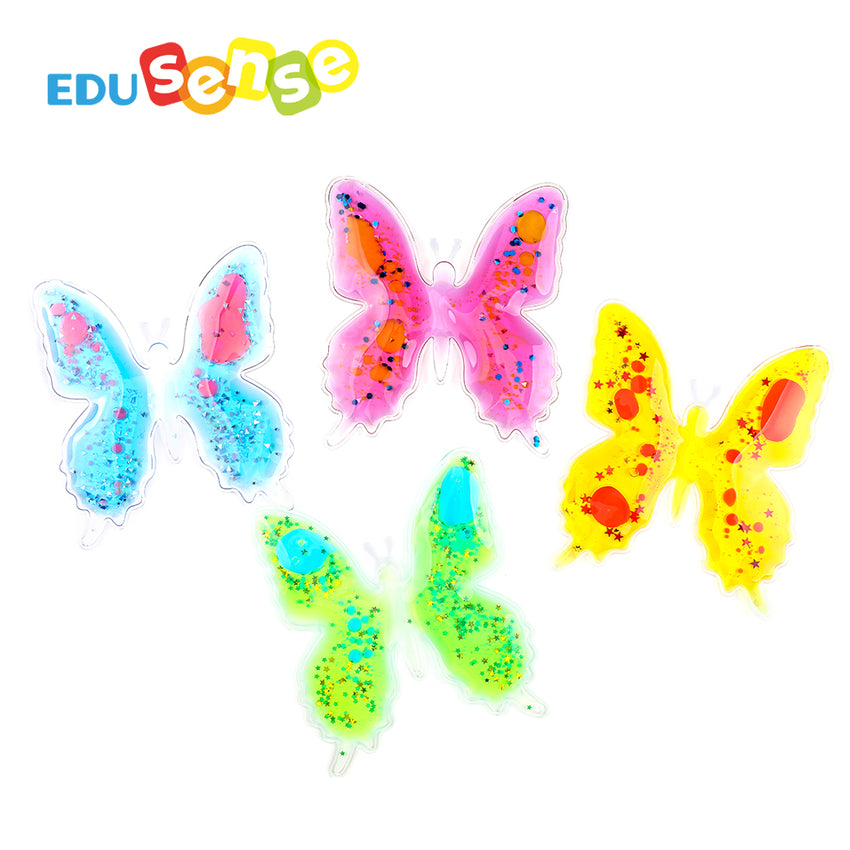 Edusense Sensory Butterfly Shape Cognition Glitter Liquid Filled Toys