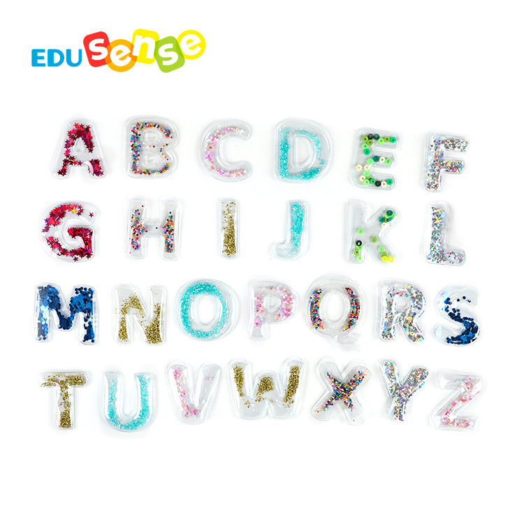 Edusense Educational Letters Toy 3D PVC  Card Alphabet Sequin Stuffed Patch