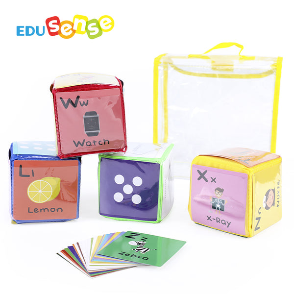 Edusense Alphabet Dice Educational Cognitive Cards Flash Card Readers