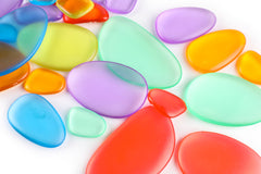 Edusense Rainbow Pebbles Transparent Sorting Stacking Stones