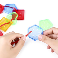 Edusense Montessori 6 Shapes Lacing Threading Toy