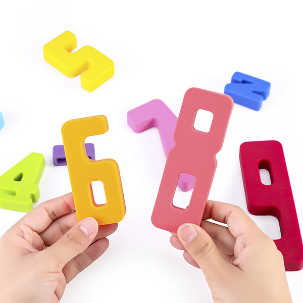 Edusense Early Educational Toy 3D Number Blocks Math Silicone Building