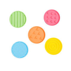 Edusense Silicone Textured Sensory Play Mat Toys (10 PCS)